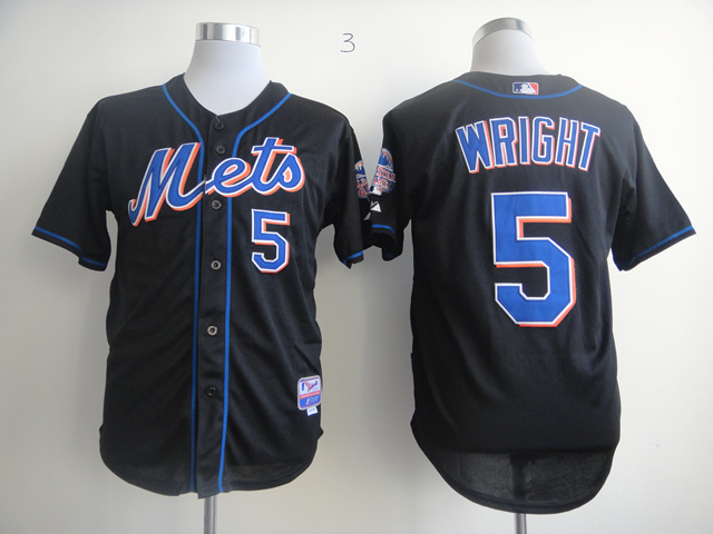 Men New York Mets #5 Wright Black MLB Jerseys->new york mets->MLB Jersey
